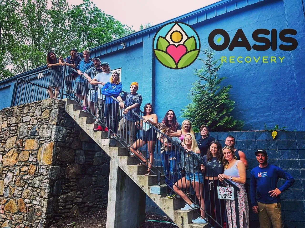 Oasis recovery center staff in front of the center