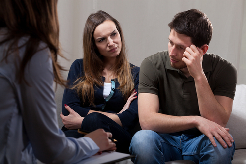 couple in family therapy