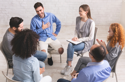group therapy session for alcohol rehab