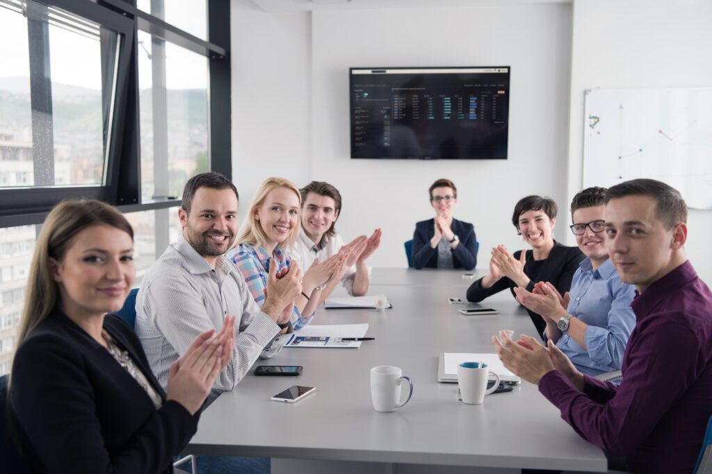 medium group of young people meeting in startup office